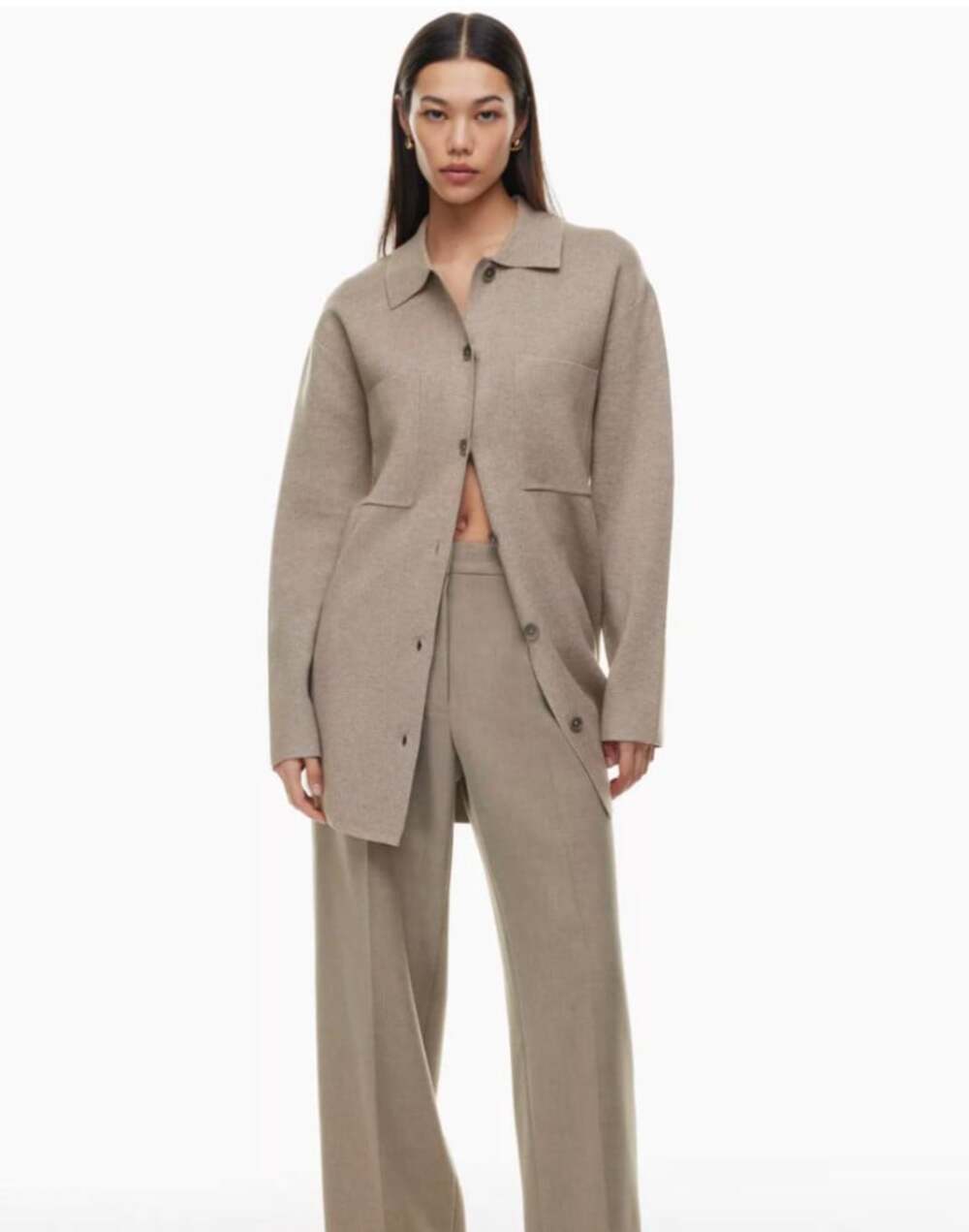 Aritzia Babaton Society Sweater in Heather Modern Taupe Size 2XS